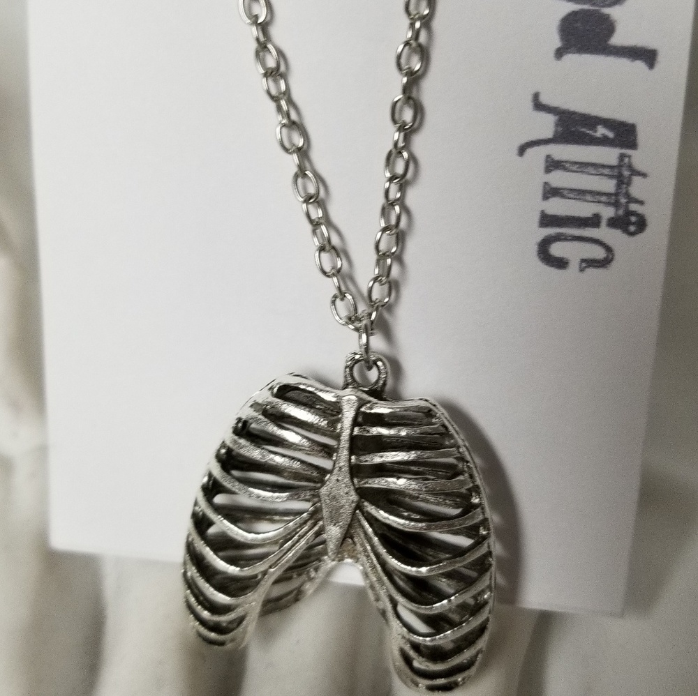 Silver rib cage  pendant